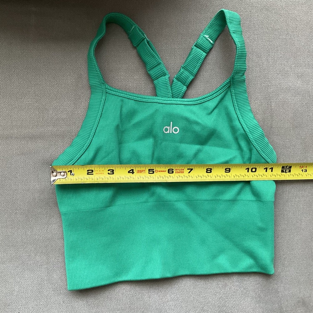 Alo Yoga Seamless Ribbed Favorite Bra Tank Spruce Green XXS - Picture 7 of 9